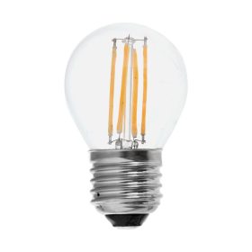   LED izzó átlátszó filament Clear gömb alakú E27, 6w, 6500K, hideg fehér, 600lm, 300°, CRI>80, V-TAC, 212844