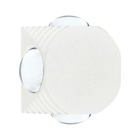   LED fali lámpa 4 irányú világítás kerek IP54, 4w, 3000K, meleg fehér, 390lm, 60°, fehér, CRI>80, V-TAC, 10589