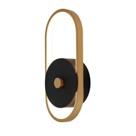   Kültéri LED fali lámpa modern, 15w, 4000K, természetes fehér, 1650lm, 350°, fekete, sárgaréz, CRI>80, IP54, V-TAC, 10563