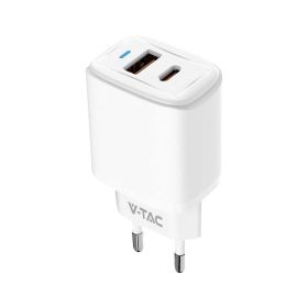 USB-adapter, 20w, fehér, V-TAC, 23580