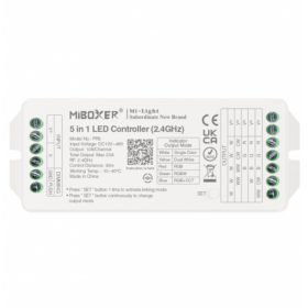   Univerzális csoport (zóna) vezérlő , 5in1 , Monokróm /CCT /RGB /RGBW /RGB-CCT , dimmelhető , group control , SMART , Max 20A , RF , Miboxer (Mi-Light)  , PR5