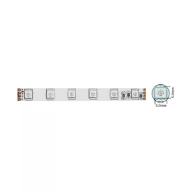   SMD LED szalag LEDStrip+ 24V 60x5050 14.4W/m RGB 1470lm/m IP20 3m öntapadós hátoldallal 10mm 5m/tekercs vághatóság 10cm 5540500 VITO