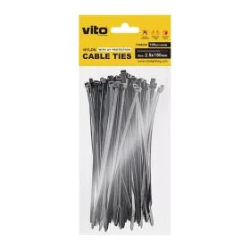   Műanyag kábelkötegelő 2.5x150mm fekete 100 db/csomag 7100240 VITO