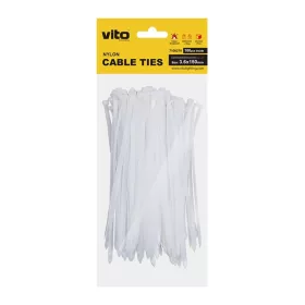   Műanyag kábelkötegelő 3,6x150mm fehér 100 db/csomag 7100270 VITO