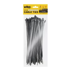   Műanyag kábelkötegelő 4.6x200mm fekete 100 db/csomag 7100340 VITO