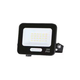   LED smd reflektor, fekete, IP65, 15 cm-es kábellel, 20W, 6000K, hideg fehér, 1800 lm, Optonica, 15819