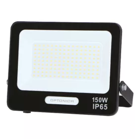   LED smd reflektor, fekete, IP65, 30 cm-es kábellel, 150W, 6000K, hideg fehér, 13500 lm, Optonica, 15831