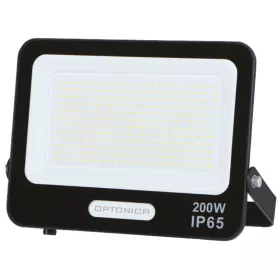   LED smd reflektor, fekete, IP65, 30 cm-es kábellel, 300W, 6000K, hideg fehér, 27000 lm, Optonica, 15835