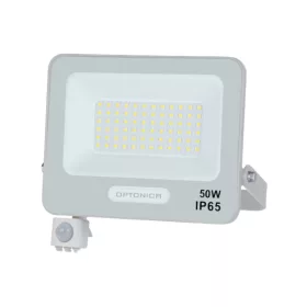   LED smd reflektor IP65 fehértel és érzékelővel, 50W, 4000K, természetes fehér, 4500 lm, Optonica, 15847
