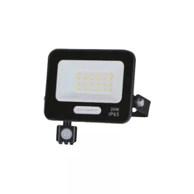   LED smd reflektor IP65 feketetel és érzékelővel, 20W, 3000K, meleg fehér, 1800 lm, Optonica, 15853
