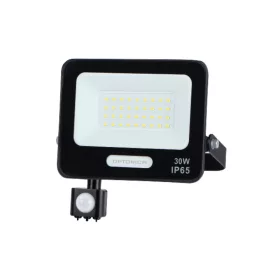   LED smd reflektor IP65 feketetel és érzékelővel, 30W, 3000K, meleg fehér, 2700 lm, Optonica, 15856