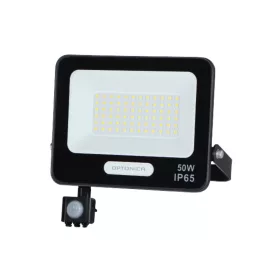   LED smd reflektor IP65 feketetel és érzékelővel, 50W, 4000K, természetes fehér, 4500 lm, Optonica, 15858