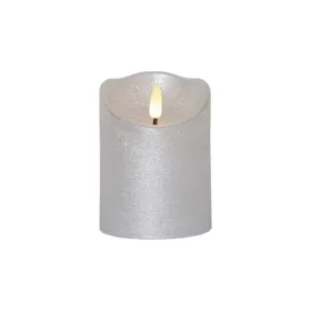   LED dekoráció , beltéri , viasz gyertya , ezüst , időzíthető , elemes , 7.5x10 , FLAMME RUSTIC , EGLO