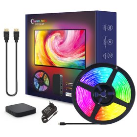   Digitális LED szalag szett HDMI BOX-szal , TV kép szinkronizáló funkcióval , RGB + IC (digitális) , 3.8m, WiFi/Bluetooth , TUYA , LEDISSIMO AMBIENT LIGHT