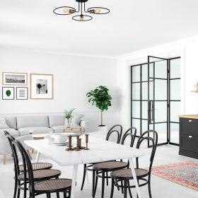   Opviq , 584TTM1294 , Circle - 1341 , Fekete Színű , Csillár , E27 Foglalattal