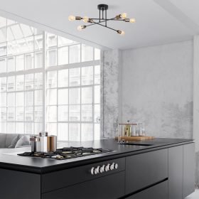   Opviq , 584TTM2104 , Fleur - 1501 , Fekete Színű , Csillár , E27 Foglalattal