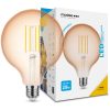 LED lámpa , égő , izzószálas hatás , filament  , E27 foglalat , G95 , 4 Watt , dimmelhető , meleg fehér , 1800K , borostyán sárga , Modee