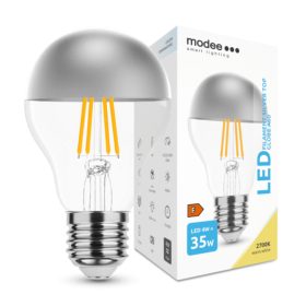   LED lámpa , égő , izzószálas hatás , filament , E27 foglalat , A60  , 4 Watt , meleg fehér , Silver Top , Modee