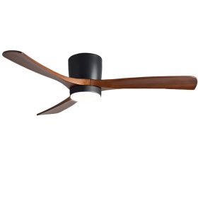   LED ventilátor mennyezeti 18w/3CCT fekete fa + távirányító, 1440 lm, Optonica, 19112