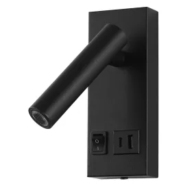   LED szekrényvilágítás 2w ki/be kapcsolóval + usb-vel, fekete, 4200K, természetes fehér, 140 lm, Optonica, 7590