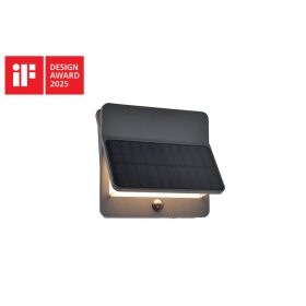   LUTEC ALETA LED szolárlámpa mozgásérzékelővel , 12.6W, sötét szürke, IP54