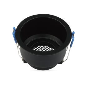   LED spotlámpa keret kerek, méhsejt diffúzorral, GU10, fekete, V-TAC, 23762