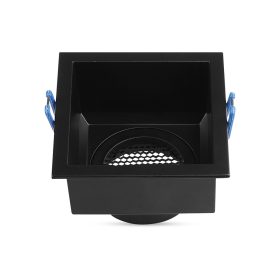   LED spotlámpa keret négyzet alakú, méhsejt diffúzorral, GU10, fekete, V-TAC, 23764