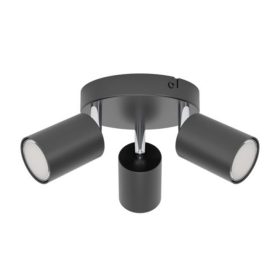   LED lámpatest , mennyezeti , spot , 3 x GU10 foglalat , fekete , króm , ECO RANGE , RECISO-E , 74008