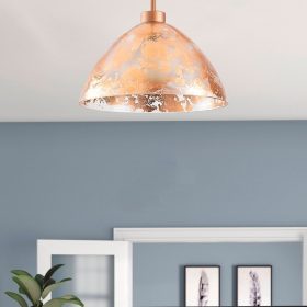   Elegáns barokk csillár, rézbevonat, 34 cm átmérő x 37 cm magasság | Fém ház üvegsapkával, E27 foglalat (max. 40 W) | Tökéletes elbűvölő lakberendezéshez és étkezőkhöz