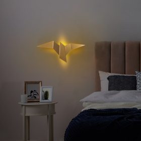   Elegáns arany fali lámpa, fém ház, 56 x 14 x 24 cm | IP20, LED 1W 3000K | Stílusos világítás modern lakberendezéshez, nappalihoz és hálószobához | Tartós fém alaplap, bármilyen helyre tökéletes