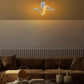   Elegáns szürke csillár, fém test, 41 x 16 x 25 cm | SMD LED 11W 3000K | Stílusos világítótest a modern lakberendezéshez | Tartós fém alaplap, IP20 besorolású, tökéletes nappaliba és étkezőbe