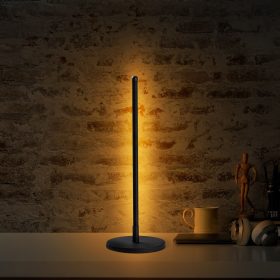   Elegáns fekete asztali lámpa fém házzal, 51 cm magas, 18 cm alaplap | 12W-os LED-aljzat, 3000K meleg fény, 80 CRI | Tökéletes modern lakberendezéshez, nappali és hálószoba világításhoz