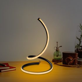   Stílusos fekete asztali lámpa, fém ház, 25 cm átmérő x 40 cm magasság | 80 CRI, IP20, LED 12W 3000K | Be-/kikapcsoló, tökéletes modern lakberendezési és környezeti világítási megoldásokhoz
