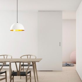   Skandináv csillár, fehér vas test, 30 x 30 cm, magasság 111 cm, kábel 90 cm, E27 aljzat max 40 W, elegáns és modern dizájn otthoni dekorációhoz, tökéletes nappaliba és étkezőbe