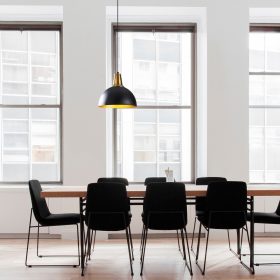   Elegáns fekete csillár, 30 x 30 cm, magasság 124 cm | Fém ház, E27 Socket Max 40W | 90 cm Kábel | Glam skandináv design, tökéletes modern nappalikba és étkezőkbe, stílusos és funkcionális világítás