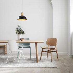   Elegáns fekete csillár, 32 x 32 cm, magasság 120 cm | Fém ház, E27 Socket Max 40W | 90 cm Kábel | Glam skandináv design, tökéletes modern nappalikba és étkezőkbe, stílusos és funkcionális világítás