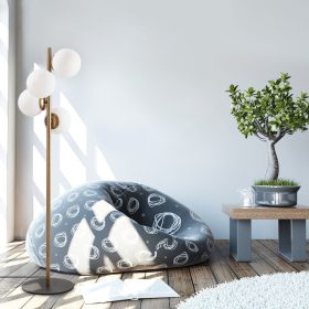   Skandináv állólámpa, arany fém ház, 130 cm magas, 32 x 32 cm talp, 4 x E27 aljzat (max. 40 W), elegáns üvegkupak, 200 cm kábelhossz, stílusos világítás modern lakberendezéshez és lakóterekhez