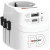 SKROSS PRO Light USB AC30PD, világutazó hálózati csatlakozó átalakító, földelt PD(gyorstöltés)