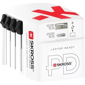   SKROSS World USB világutazó átalakító adapter, PD, (USB-C,USB-A) 45W, + USB-C kábel